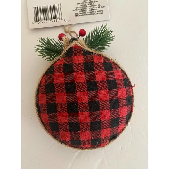 Buffalo Check plaid Santa Sleigh Christmas ornaments collection set bundle lot - Picture 10 of 11